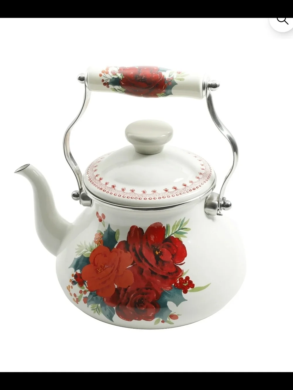 The Pioneer Woman Cheerful Rose Enamel on Tea Tea Tea Steel of 1.9 Quarters